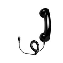 Vintage Retro Telephone Handset with Plug for Smartphone, External Earpiece for Home and Calls One Size juoda
