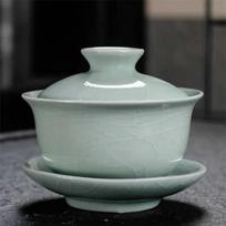 Jingdezhen porcelianinis Kung Fu Gaiwan Creative Office arbatinukas Keraminis arbatos dubuo su dangteliu Kelionės Gražūs lengvi virdulio gėrimai gray