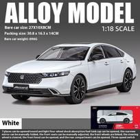 1:18 mastelio Honda Accord 2024 lydinio automobilio modelis, simuliuojantis garsą ir šviesą, vaikų žaislų kolekcija, papuošalai, berniukų gimtadienio dovana balta