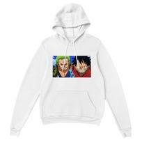 One Piece Zoro & Luffy Anime Graphic Hoodie Men Women Oversized Hoodies High-quality Retro and Fashionable Long-sleeved Hoodie XXXL įvairiaspalvis