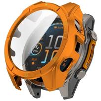 Stiklinis+PC dėklas Garmin Fenix 8 51mm 47mm 43mm AMOLED saulės įkrovimo ekrano apsauga Grūdintas stiklas Buferis Apsauginis dangtelis Priedai Fenix 8 43mm AMOLED black