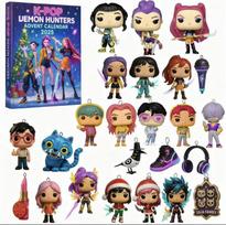 Xmas Kpop Demon Hunters Advent Calendar Huntrix Rumi Mira Zoey SAJA Boys Derpy Tiger Blind Box Playthings Latest Year's Decor Gifts beige