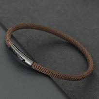 Minimalistinė Elegancija Virvės Apyrankė Vyrams A klasės 4mm Siūlo Apyrankė Homme Nerūdijančio Plieno Sagtelė Pulseiras Masculina Apyrankė Herren S 17.5cm 6.9Inch ruda