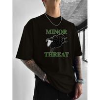 Minor Threat Avių Rašto Marškinėliai Spausdinimas Punk Rock Stiliaus Apvalia Kaklo Laisvalaikio Spausdinti Trumpomis Rankovėmis Vyriški Marškinėliai Vasaros XXXL black