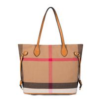 SAFIYA Women's Shoulder Bag High Quality Fabric Handbag 2026 Large Capacity Casual Tote Bag Commute Travel Plaid brown