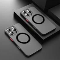 Luxury Armor Matte For Magsafe Magnetic Wireless Charging Case For iPhone 17 16 15 14 13 12 11Pro Max Mini Plus Shockproof Cover iPhone 11 gray