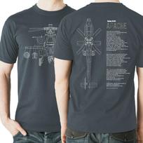 AH64 Apache Atakos Sraigtasparniai Skrendantys Grafika Aviazione Tematikos Marškinėliai Vasariniai Medvilniniai Trumpomis Rankovėmis O Kaklo Unisex Marškinėliai Nauji S3XL XL gray