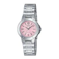 Casio Moteriškas laikrodis - LTP-1177A rožinis, žalias, mėlynas ciferblatas, sidabrinė apyrankė / Klasikinis laikrodis, Autentiškas Casio LTP-1177A-4A1 pink white