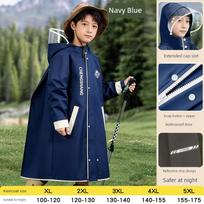 Lietpaltis 2 metų vaikams, specialiai pradinės mokyklos mokiniams, su neperšlampamu dizainu ir patogia kuprinės skyriumi, tinkamas XXXXL / Navy Blue / Hd Waterproof, Wide Brim mėlyna