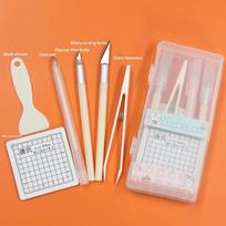 Diy Art Craft Tool Set With Cutting Mat & Sculpting Tools, Multi-Functional Creative Kit With Clear Storage Box For Handmade Pro A1 beige