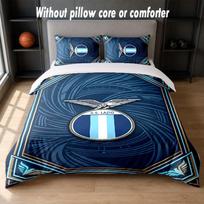 Lazio FC Design Bed Bedding Set 1 Duvet Cover + 2 Pillowcases Soft Breathable Household Bed Linens 135cm*200cm gray