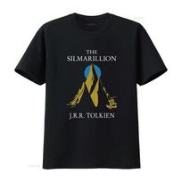 The Silmarillion J R Tolkien T Shirt All Sizes Available Fantasy Mountain Ship Design High Quality Print vintage Washed XL black