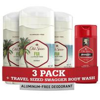 Spice Aluminum Free Old Fiji Palm Tree Deodorant Coconut Scent 85g x3 packs gray