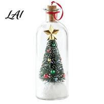 Warm Light Christmas Gift Recordable Message Bottle Night Light Tree Ornaments LED Lighted Wishing Eve Present for Friends Decoration with B white