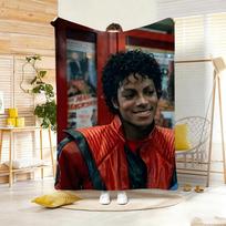 KPop M-Michael Jackson Throw Lightweight 240g Flannel Blanket Soft Skin-friendly for Summer Cooling 130cm x 150cm