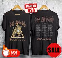 VTG Def Leppard Hysteria 1987 Concert US Tour Tshirt Unisex T-Shirt L gray