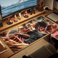 Attack-on-Titan Color Mouse Pad Large Gaming Table Cushion Non-slip Laptop Tablet Big Mousepad XXL Mat Mini PC Playmat With Lock edge 30cmx80cm(11.8x31.5inch)