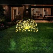 300/420 LED lauko saulės sodo šviestuvas, atnaujintas fejerverkų šviestuvas, 8 apšvietimo režimai, lauko dekoracija sodo terasose, Helovynui, Kalėdoms 120LED,1PC šilta balta spalva