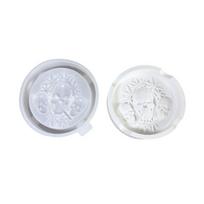 Transparent Silicone Skull Ashtray Mold Epoxy Making Mould For Resin Cement Concrete Crafts Perfect Handmade Gift 1 white