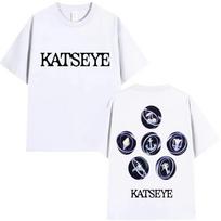 Kpop Katseye Logo Graphic T Shirt Fashion Pop Music Mens Women Korean Style Tshirts Oversized Cotton Casual Tshirt Streetwear XL gray