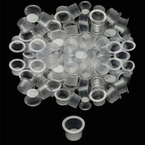 Storage Bottles Container Holder Stand Tattoo Ink Caps Pigment Cup Disposable Plastic Cups L-100pcs gray
