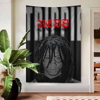 Trippie Rapper Singer Redd Colorful Tapestry Wall Hanging Bohemian Wall Tapestries Mandala Wall Hanging Sheets 74x94cm(29x37in) gray