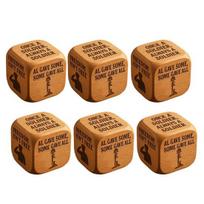 Karininkų dienos kauliukai Rankų darbo mediniai 6 šonai Sprendimų kauliukai Karininkų suvenyrai Padėkos dovanos Patriotiniam vakarėliui Dekoracija 6pcs beige