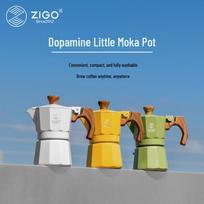 ZIGO MINI vienos porcijos moka kavinukas, espreso ir lašelinės kavos aparatas namams ir laukui balta