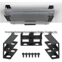 Under-Desk Laptop Stand with Hidden Storage Drawer Double Layer (with Silicone Pad) gray