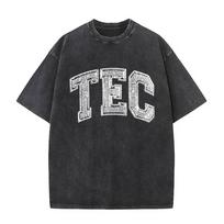 Washed Vintage Rapper Lil Tecca TEC Logo Graphic T Shirt Men Women Hip Hop Fashion Pop Music T-shirt Men's Oversized T-shirts S gray