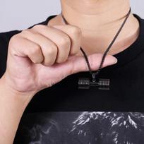 Fashionable Men's Dumbbell Fitness Necklace Pendant Barbell European Fashion Accessories 60CM brown