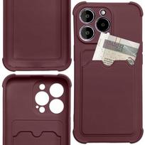 Card Armor Case etui pokrowiec do iPhone 13 mini portfel na kartę silikonowe pancerne etui Air Bag malinowy