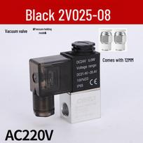 Pneumatic Air Compressor Valve: 2V025-08/3V1-06 Two-Position, Two-Way, Three-Way Negative Pressure Solenoid Valve 12MM AC220V