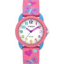 TIMEX Kids Analog Quartz Watch TW2Y59700 White Dial Acrylic Crystal 30m Water Resistant balta
