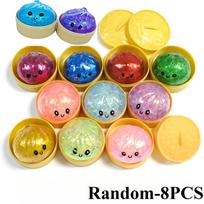 1-8Pcs Le Bun Squishy Toy Slow Rebound Stress Relief Squeeze Ball Soft With Beads Steam Fidget For Anxiety Sensory