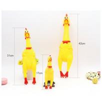 31Cm Rubber Screaming Chicken Dog Toy Squeaky Molar Chew Pet Squeak Vent Decompression Toy For Small Large Dogs yellow
