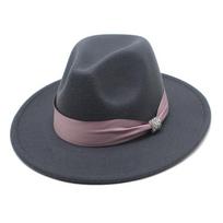 Unisex Flat Brim Wide Brim Felt Hat European American Style All Seasons One Size black