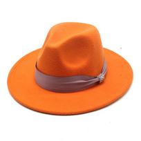 Unisex Flat Brim Wide Brim Felt Hat European American Style All Seasons One Size red
