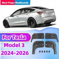 1Set For 2024 2025 2026 Tesla Model 3 Fender Mud Flaps Front&Rear Mudguards Flexible Mud Guards Car Anti-Sand Guard Protector For Model3 2024-2026