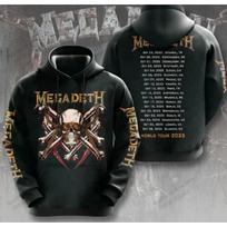 New Rock Hoodie Sweatshirt Megadeth Band Tour 3d Print Hoodie Men Women Fashion Oversized Tracksuit Men Clothing Music Coat Teen XXXL
