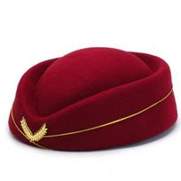 Performance Women Lady Costume Accessories Beret Hat Party Hats Stewardess Hat Air Hostesses Hat brown