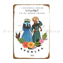 Anne With An E And Diana From Avonlea Green Gables Best Friends Metal Sign Club Garage Create Design Cinema Tin Sign Poster 20x30cm（7.8x11.8inch） gray