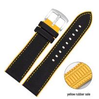 Universalus Nailono Tekstūros Guminis Laikrodžio Dirželis, 20/22mm Atsparus Vandeniui ir Prakaitui Dirželis, Kvėpuojantis su Sagtimi Vyrams. 22mm + Silver Buckle black