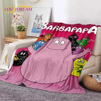 3D Animacinis Les Barbapapa Šeimos Minkštas Antklodė, Šildanti Mėtoma Antklodė Patogi Antklodė Piknikui Lovoms Sofai Namų Miegamajam Vaikams 75x90cm