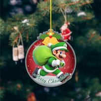 8CM Super Mario Bros Christmas Princess Peach acrylic pendant decoration for tree hanging accessories anime gift Entertaining Play Safe Kid Friendly 8CM green