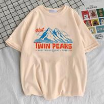 Twin Peaks Ring Owl top tees teen Retro Breathable Comfortable anime shirt Pop Culture anime Trendy korean clothes kawaii XL beige