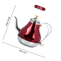 Didelės talpos nerūdijančio plieno arbatinukas pieno arbatos puodas Atsparus karščiui Ergonomiška rankena Lengvas Elegantiškas dizainas Namų nešiojamas raudona