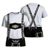 Vyriški Oktoberfest marškinėliai trumpomis rankovėmis su vintažinės tekstūros spaudiniu, laisvo kirpimo, kasdieniai vasaros drabužiai, su grafiniais petnešėlėmis ir siuvinėjimu XXXL gray