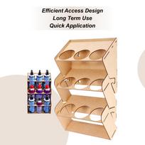3-Layer Spray Can Holder Large Capacity Paint Bottle Organizer Spray Paint Storage 9-Can Paint Can Holder Spray Wall Shelf CN beige