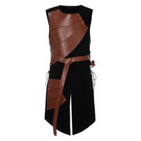 Medieval Leather Armor Tunic Costume Set  Medieval Knight Pirate Costume Body Shoulder Armor Set Steampunk Leather Armour One Size brown